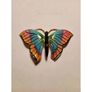 Vintage Neon Color Butterfly Brooch